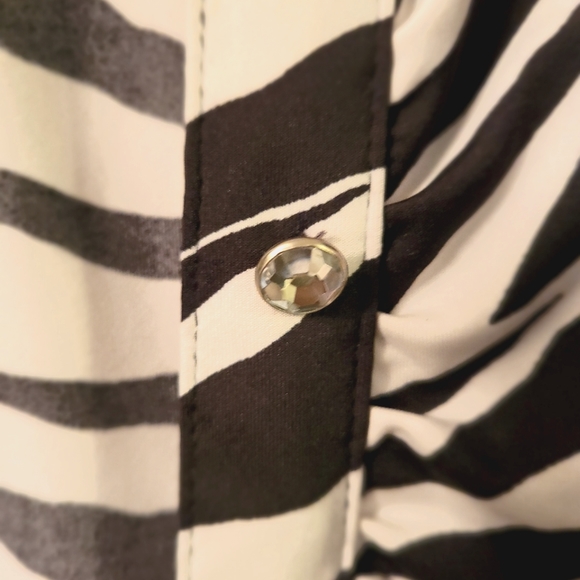 INC Long Buttoned Zebra Blouse Shirt in Small - Picture 4 of 4
